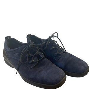 Ecco Soft Blue Oxford Shoes Classic Suede Design Size 38 (7.5)